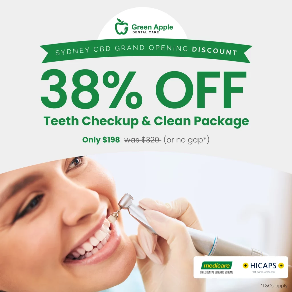 Green Apple Dental Care Checkup And Clean 38% Off CBD Worker Special